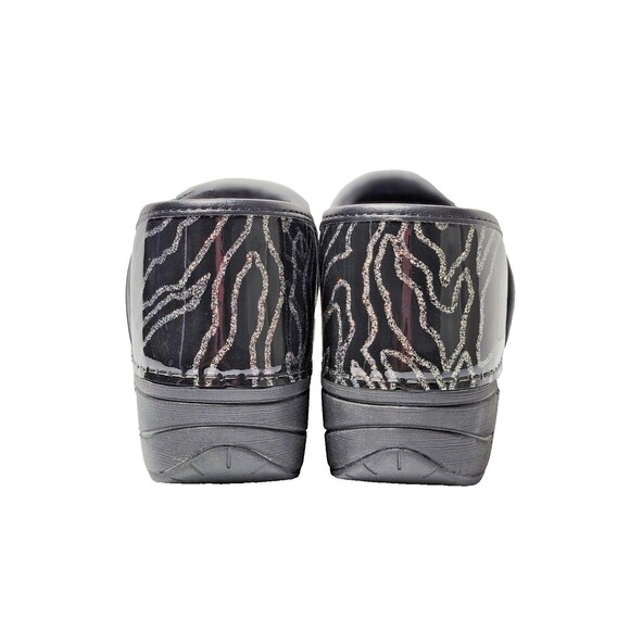 Dansko XP 2.0 Patent Leather Glitter Waves Clog Womens Size EU 38 US 7.5 8 Black - Picture 5 of 8